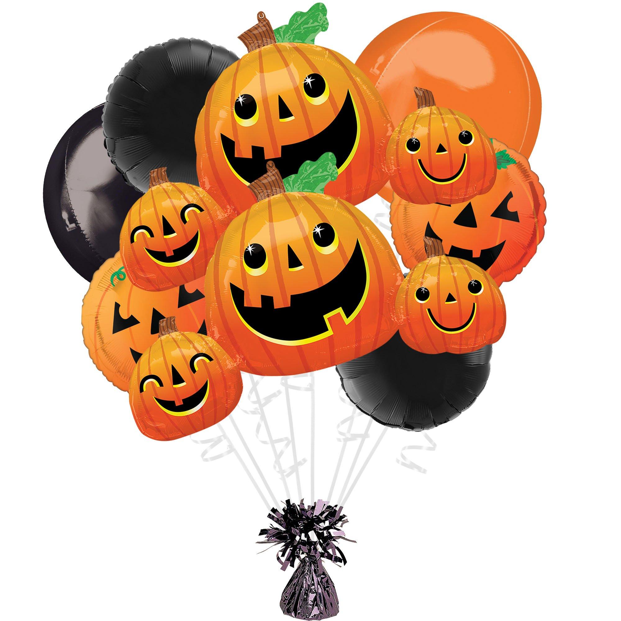 Friendly Jack-o'-Lanterns Halloween Foil Balloon Bouquet